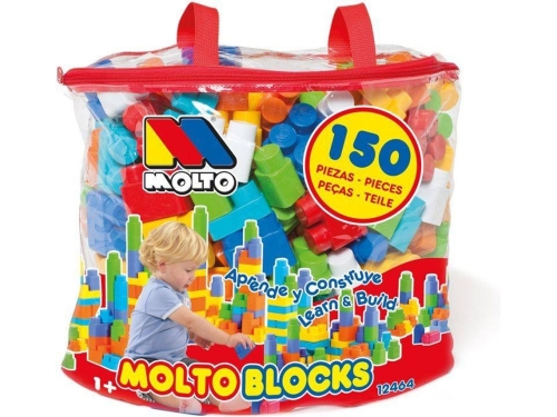 Kids designer with large parts Blocks (150 pcs) in a bag, Molto (12464) / Constructors