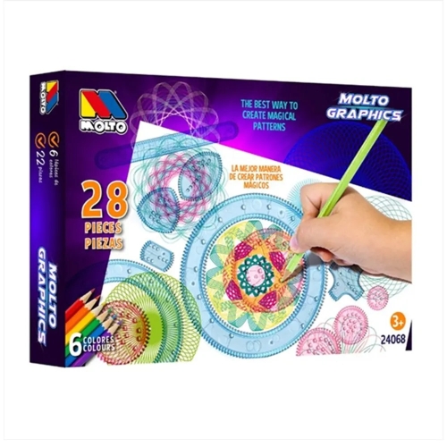 Kids Spirograph Art Set, 28 Elements with Pencils for Drawing Patterns, Molto (24068) / Drawing Kids Republic Kids Spirograph Art Set, 28 Elements with Pencils for Drawing Patterns, Molto (24068) / Drawing
