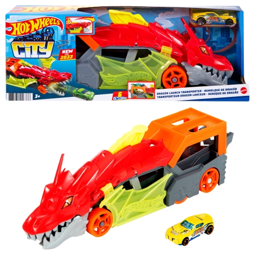 Вантажівка-транспортер Паща дракона Hot Wheels, Mattel (16386) / Іграшковий транспорт № 7