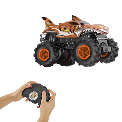 Збільшена машинка-позашляховик 1:24 на радіокеруванні «Тигроакула» HOT WHEELS® Monster Trucks, Mattel (49742) / Іграшковий транспорт № 2 Kids Republic Збільшена машинка-позашляховик 1:24 на радіокеруванні «Тигроакула» HOT WHEELS® Monster Trucks, Mattel (49742) / Іграшковий транспорт № 2
