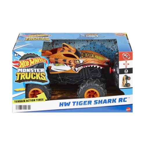 Збільшена машинка-позашляховик 1:24 на радіокеруванні «Тигроакула» HOT WHEELS® Monster Trucks, Mattel (49742) / Іграшковий транспорт № 6 Kids Republic Збільшена машинка-позашляховик 1:24 на радіокеруванні «Тигроакула» HOT WHEELS® Monster Trucks, Mattel (49742) / Іграшковий транспорт № 6