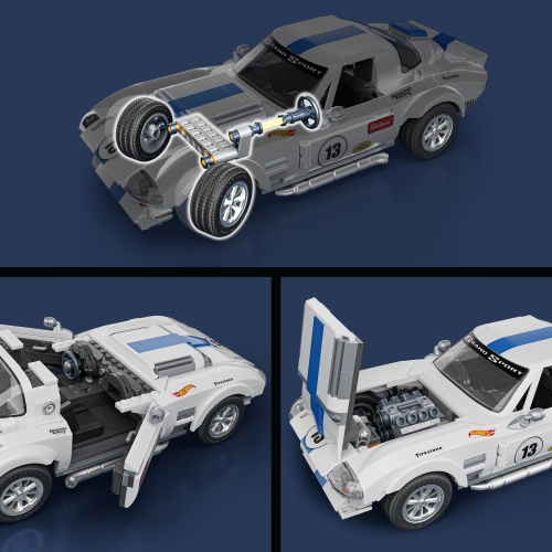 Collectible construction car Corvette Grand Sport from the Elite series Mattel Brick Shop, Mattel (20592) / Toy Transport № 5 Kids Republic Collectible construction car Corvette Grand Sport from the Elite series Mattel Brick Shop, Mattel (20592) / Toy Transport № 5