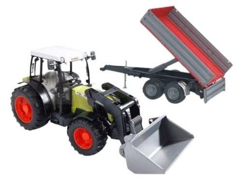 Набор игрушечных. Трактор Claas Nectis 267 F с передним погрузчиком и прицепом, Bruder (21122) / Игрушки № 2