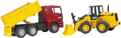 Toy set. MAN TGA dump truck and articulated road loader FR 130, Bruder (27520) / Toys № 2 Kids Republic Toy set. MAN TGA dump truck and articulated road loader FR 130, Bruder (27520) / Toys № 2