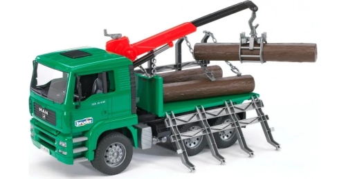 Машинка игрушечная. Лесовоз MAN TGA с краном-манипулятором и бревнами, Bruder (27698) / Игрушки № 3