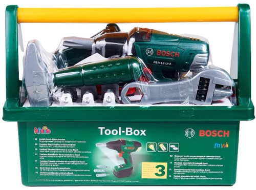Игрушечный набор - Набор инструментов в коробке, Bosch (85207) / Игрушки Kids Republic Игрушечный набор - Набор инструментов в коробке, Bosch (85207) / Игрушки