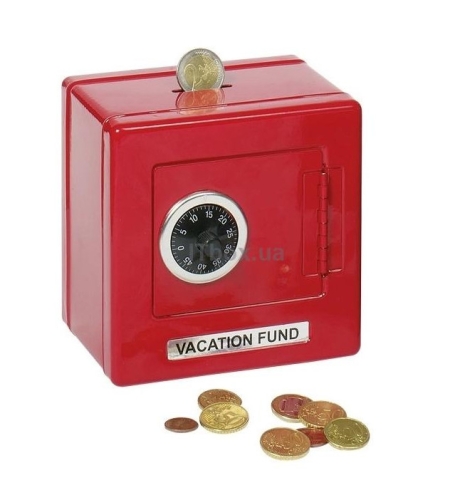 Piggy bank Safe with metal lock red, Goki (40195) / Play Sets