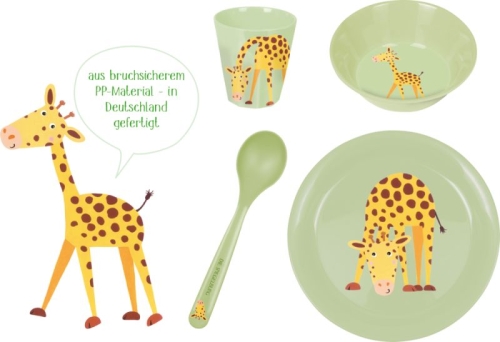 Gift set of tableware Giraffe, Spiegelburg (19046) / Tableware Kids Republic Gift set of tableware Giraffe, Spiegelburg (19046) / Tableware