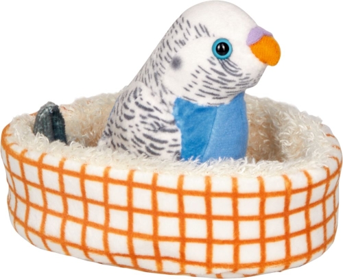 Мягкая игрушка волнистый попугай Ганси в корзине Funny Animal Parade, Spiegelburg (22992) / Мягкие игрушки