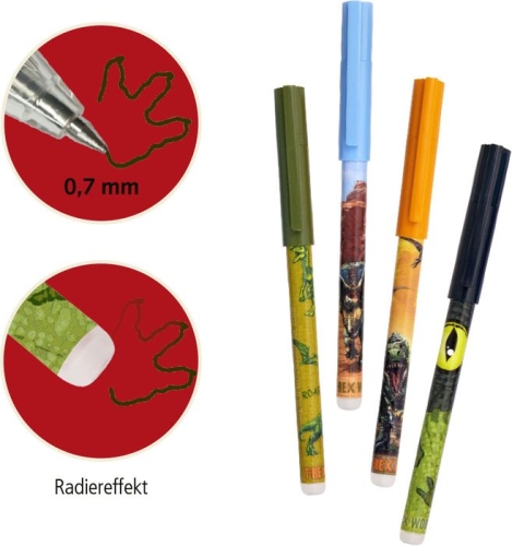 Набір гелевих ручок Пиши-стирай T-RexWorld, Spiegelburg (23609) / Канцелярія № 2 Kids Republic Набір гелевих ручок Пиши-стирай T-RexWorld, Spiegelburg (23609) / Канцелярія № 2