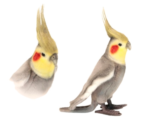 Мягкая игрушка Попугай серый, высота 23см, Hansa (64705) / Мягкие игрушки