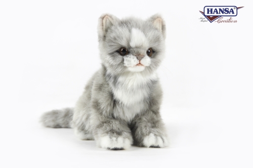 Мягкая игрушка Жаккардовый серый котенок, сидящий высота 19см, Hansa (70638) / Мягкие игрушки № 2 Kids Republic Мягкая игрушка Жаккардовый серый котенок, сидящий высота 19см, Hansa (70638) / Мягкие игрушки № 2