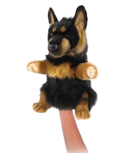 Мягкая игрушка Немецкая овчарка, серия Puppet высота 33 см, Hansa (84475) / Игрушки на руку