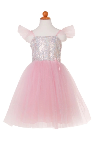 Сукня з блискітками Принцеса, колір рожевий, розмір US 7-8, Great Pretenders (23676) / Розваги