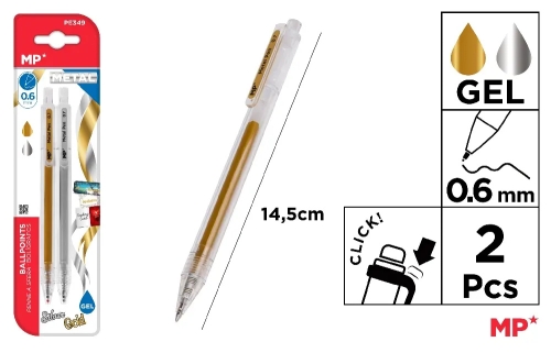 Ручка гелева 2шт срібло-золото, Madrid Papel (17358) / Канцелярія Kids Republic Ручка гелева 2шт срібло-золото, Madrid Papel (17358) / Канцелярія