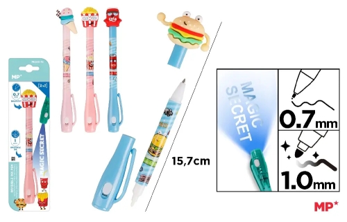 Ручка кулькова Фастфуд 2-в-1 Magic Secret в асортименті(синій), Madrid Papel (39282) / Канцелярія Kids Republic Ручка кулькова Фастфуд 2-в-1 Magic Secret в асортименті(синій), Madrid Papel (39282) / Канцелярія