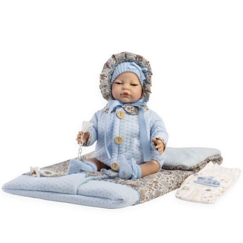 Кукла с одеялом, голубой 45см, Munecas De Cuna (43151) / Куклы