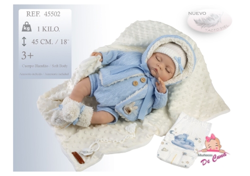 Doll in blue clothes, 45cm, Munecas De Cuna (43236) / Dolls Kids Republic Doll in blue clothes, 45cm, Munecas De Cuna (43236) / Dolls