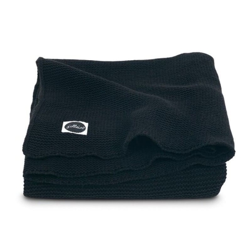 Одеяло 75х100см Базовая вязка черная, Jollein (50403) / Детская