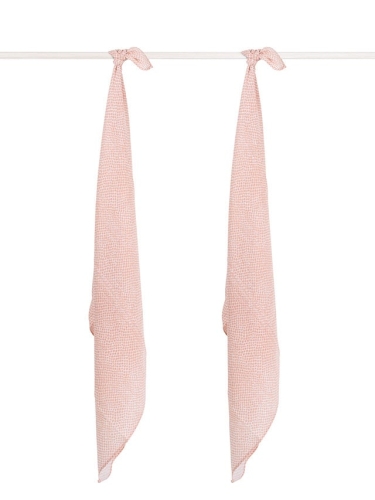 Набір муслінових пелюшок 115х115см Snake блідо-рожеві (2од.) (100% бавовна, тканий), Jollein (58690) / Догляд Kids Republic Набір муслінових пелюшок 115х115см Snake блідо-рожеві (2од.) (100% бавовна, тканий), Jollein (58690) / Догляд