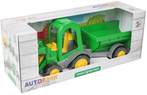 Tractor-buggy with bucket and trailer in a box, Tigres (93497) / Toys