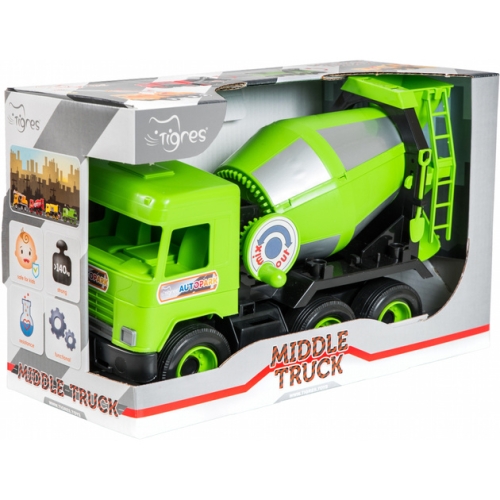 Авто Middle truck бетонозмішувач (св. зелений) в коробці, Tigres (94852) / Іграшки № 2 Kids Republic Авто Middle truck бетонозмішувач (св. зелений) в коробці, Tigres (94852) / Іграшки № 2