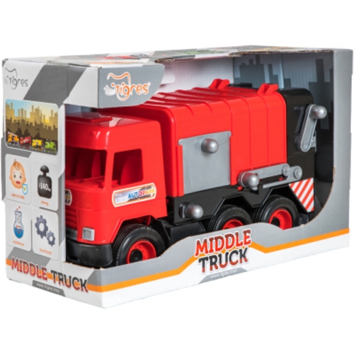 Авто Middle truck сміттєвоз (червоний) в коробці, Tigres (94883) / Іграшки № 2