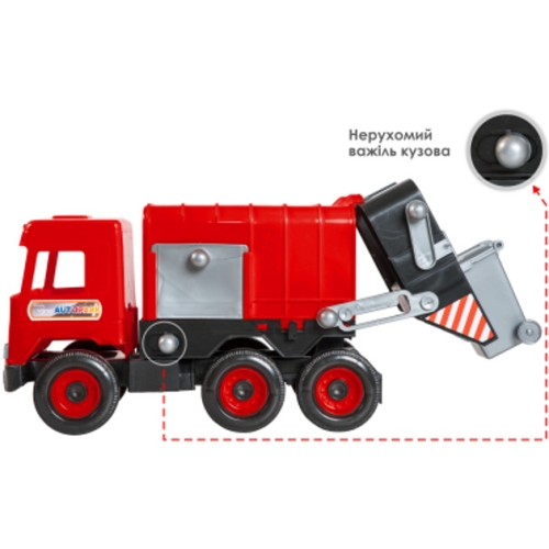 Авто Middle truck сміттєвоз (червоний) в коробці, Tigres (94883) / Іграшки № 3