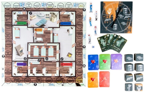 Board game 30916 (Ukrainian) Doctoring - a competition of doctors, in a cover 33-32-4.2 cm, Strategist (62951) / Toys Kids Republic Board game 30916 (Ukrainian) Doctoring - a competition of doctors, in a cover 33-32-4.2 cm, Strategist (62951) / Toys