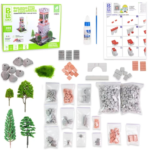 Building set for creativity from mini-bricks BLOCKY Celestial Fortress Strateg (31004), Strateg (63203) / Do It Yourself