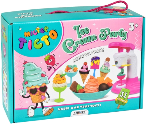Набір для творчості Містер тісто Ice Cream Party Strateg українською мовою (41017), Стратег (63692) / Іграшки № 2 Kids Republic Набір для творчості Містер тісто Ice Cream Party Strateg українською мовою (41017), Стратег (63692) / Іграшки № 2