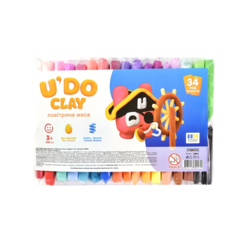 Набір для творчості UDO Clay 34 шт, брикет 10 г (укр) 30893, Стратег (90179) / Зроби сам № 5 Kids Republic Набір для творчості UDO Clay 34 шт, брикет 10 г (укр) 30893, Стратег (90179) / Зроби сам № 5