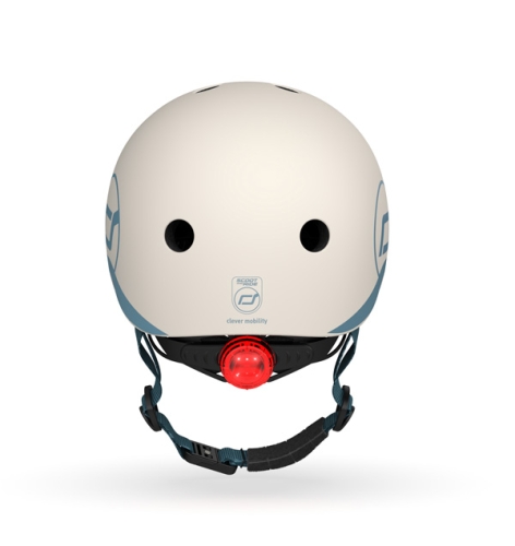 Protective helmet for children Scoot and Ride, light gray, with flashlight, 45-51cm, Globber (63602) / Entertainment № 4 Kids Republic Protective helmet for children Scoot and Ride, light gray, with flashlight, 45-51cm, Globber (63602) / Entertainment № 4
