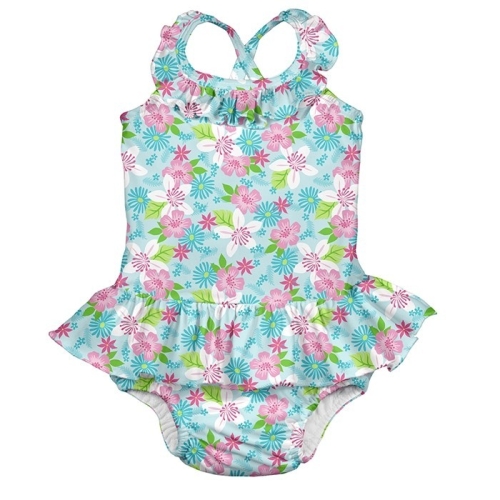 Kids swimsuit-Light Aqua Paradise Flower-3g (712159-6300-47), iPlay (50840) / Shoes & Clothes