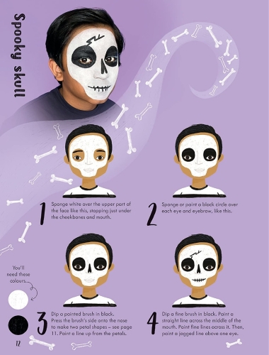 Книга для розмальовуваня обличчя легкі схеми та дизайн, Usborne (86465) / Іграшки № 6