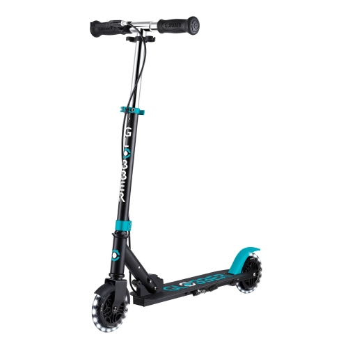 GLOBBER scooter of the FLOW ELEMENT JUNIOR LIGHTS series, black-turquoise, wheels with lights. 50 kg 3+ (729-105) / Balance Bikes № 2 Kids Republic GLOBBER scooter of the FLOW ELEMENT JUNIOR LIGHTS series, black-turquoise, wheels with lights. 50 kg 3+ (729-105) / Balance Bikes № 2
