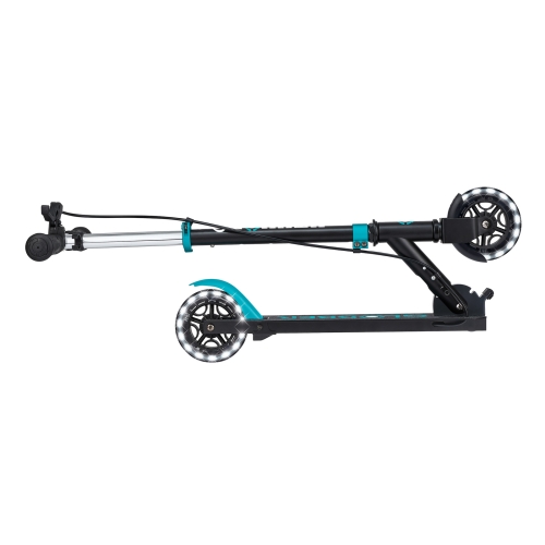 GLOBBER scooter of the FLOW ELEMENT JUNIOR LIGHTS series, black-turquoise, wheels with lights. 50 kg 3+ (729-105) / Balance Bikes № 7 Kids Republic GLOBBER scooter of the FLOW ELEMENT JUNIOR LIGHTS series, black-turquoise, wheels with lights. 50 kg 3+ (729-105) / Balance Bikes № 7