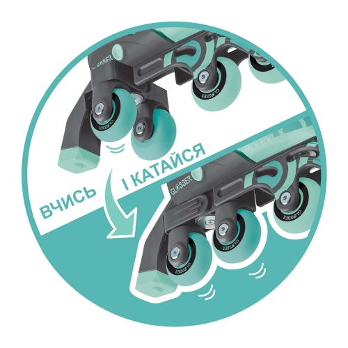 Roller skates GLOBBER 2in1 mint green, age 30-33, up to 60 kg, 5+ (783-206) / Roller Skates № 3 Kids Republic Roller skates GLOBBER 2in1 mint green, age 30-33, up to 60 kg, 5+ (783-206) / Roller Skates № 3