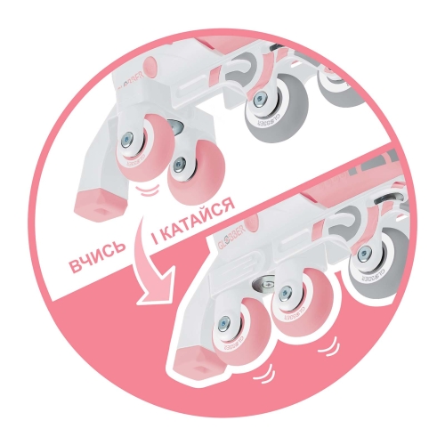Roller skates GLOBBER 2in1 pastel pink, 30-33, up to 60 kg, 5+ (783-210) / Roller Skates № 3 Kids Republic Roller skates GLOBBER 2in1 pastel pink, 30-33, up to 60 kg, 5+ (783-210) / Roller Skates № 3