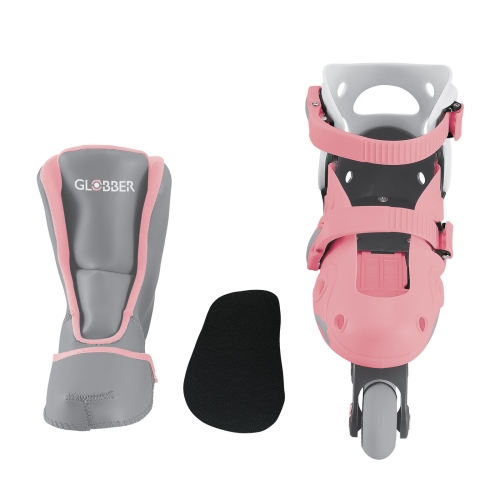 Roller skates GLOBBER 2in1 pastel pink, 30-33, up to 60 kg, 5+ (783-210) / Roller Skates № 9 Kids Republic Roller skates GLOBBER 2in1 pastel pink, 30-33, up to 60 kg, 5+ (783-210) / Roller Skates № 9