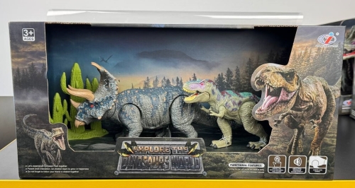 Набор 2шт Трицератопс и Тиранозавр со звуковым эффектом, Dino Toys (57815) / Игровые наборы № 2