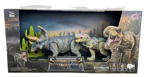 Набор 2шт Трицератопс и Тиранозавр со звуковым эффектом, Dino Toys (57815) / Игровые наборы