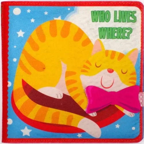 Felt book Who Lives Where?, Book Skyscraper (23437) / Books for Children