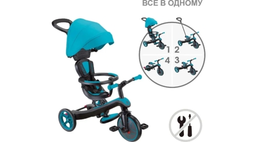 Велосипед детский GLOBBER серии EXPLORER TRIKE 4в1, бирюзовый, до 20кг, 3 колеса (411574) / Велосипеды № 9