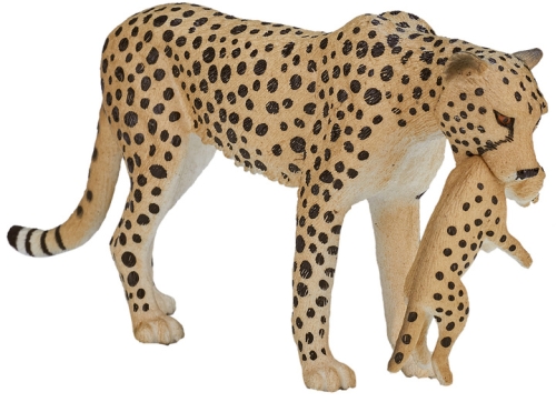 Animal figurine toy. Cheetah trap with cubs, Mojo (71670) / Playroom Kids Republic Animal figurine toy. Cheetah trap with cubs, Mojo (71670) / Playroom