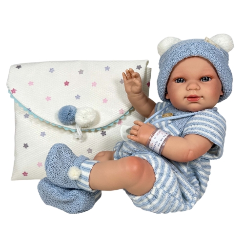 Reborn doll in blue clothes (boy), 37cm, Nines d`Onil (02442) / Dolls