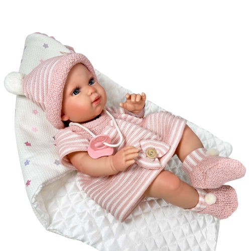 Reborn doll in pink clothes (girl), 37cm, Nines d`Onil (02459) / Dolls № 4 Kids Republic Reborn doll in pink clothes (girl), 37cm, Nines d`Onil (02459) / Dolls № 4