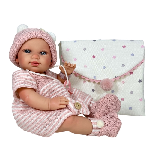 Reborn doll in pink clothes (girl), 37cm, Nines d`Onil (02459) / Dolls Kids Republic Reborn doll in pink clothes (girl), 37cm, Nines d`Onil (02459) / Dolls