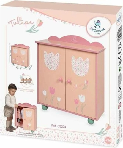 Wooden toy wardrobe Tulipe series, DeCuevas (55274) / Doll House Furniture № 3 Kids Republic Wooden toy wardrobe Tulipe series, DeCuevas (55274) / Doll House Furniture № 3