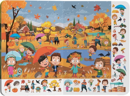 Книга Книга-картонка Великий віммельбух. Пори року, Кристал Бук (71180) / Іграшки № 3